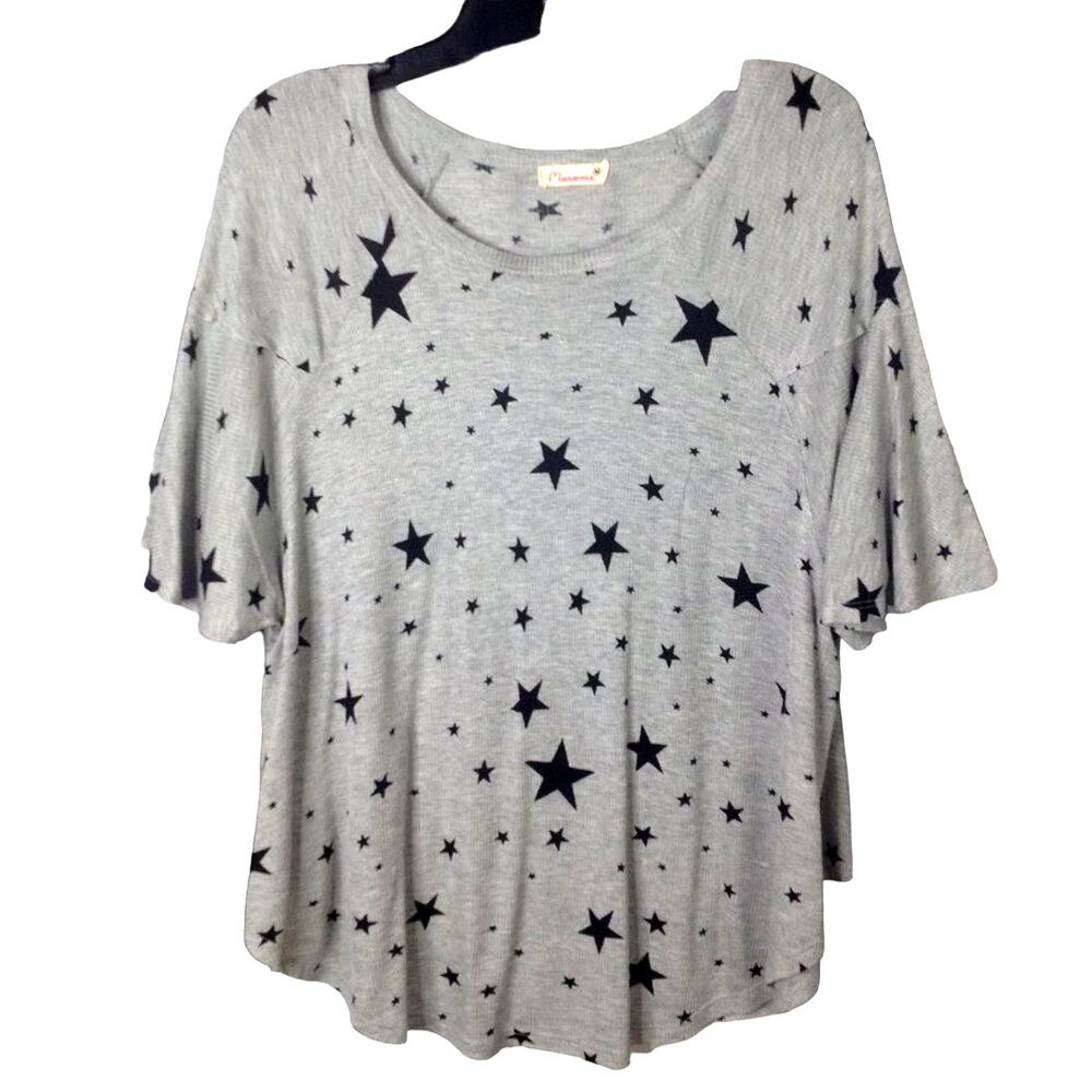 Anthropologie Maronie Star Top Heather Grey M